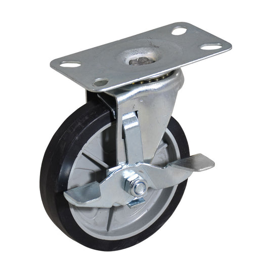 ΤΡΟΧΟΣ ΠΕΡΙΣΤΡΕΦΟΜΕΝΟΣ ΠΛΑΣΤΙΚΟΣ (TPR) Φ100 mm ΜΕ ΠΛΑΚΑ ΚΑΙ ΜΕ ΦΡΕΝΟ