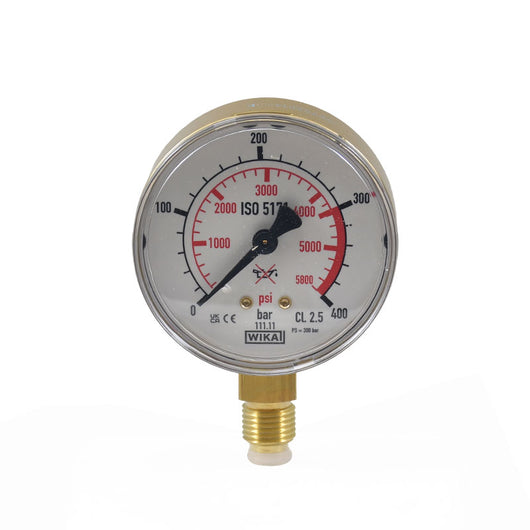 ΜΑΝΟΜΕΤΡΟ MAXY ARGON/CO2 Φ 63 mm - RANGE 0-400 bar - RED MARK 300 bar - G1/4 MALE - WIKA