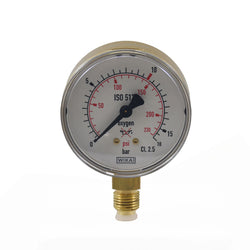 ΜΑΝΟΜΕΤΡΟ MAXY ΟΞΥΓΟΝΟΥ LP - Φ 63 mm - RANGE 0-16 bar - RED MARK 10 bar - G1/4 MALE - WIKA