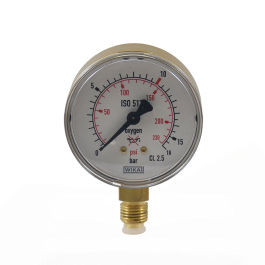 ΜΑΝΟΜΕΤΡΟ MAXY ΟΞΥΓΟΝΟΥ LP - Φ 63 mm - RANGE 0-16 bar - RED MARK 10 bar - G1/4 MALE - WIKA