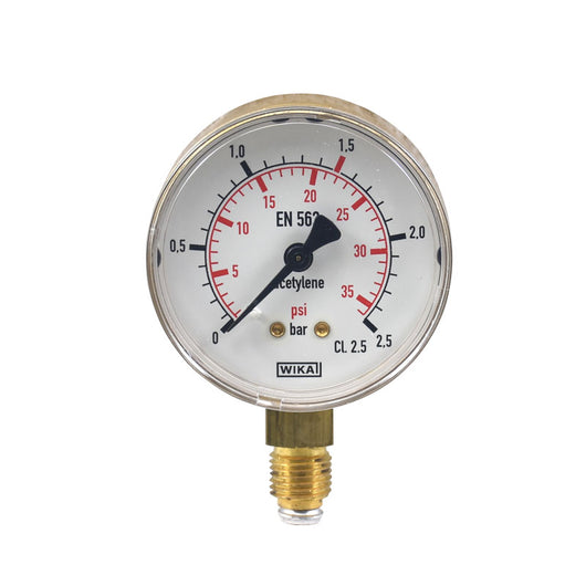 ΜΑΝΟΜΕΤΡΟ MAXY ΑΣΕΤΥΛΙΝΗΣ LP - Φ 63 mm - RANGE 0-2.5 bar - RED MARK 1.5 bar - G1/4 MALE - WIKA