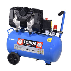 ΑΕΡΟΣΥΜΠΙΕΣΤΗΣ OILFREE ΧΑΜΗΛΟΥ ΘΟΡΥΒΟΥ (SEMISILENT) 24LT/2,0HP - 10 BAR - e-mytoolstore.gr