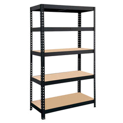 ΡΑΦΙΕΡΑ ΜΕΤΑΛΛΙΚΗ 120x40x180cm ΜΑΥΡΗ, 210kg 5 ΡΑΦΙΑ MDF
