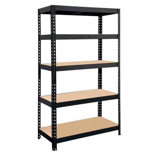 ΡΑΦΙΕΡΑ ΜΕΤΑΛΛΙΚΗ 120x40x180cm ΜΑΥΡΗ, 210kg 5 ΡΑΦΙΑ MDF