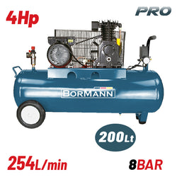 BORMANN BAT5018 Αεροσυμπιεστής Ιμάντα 4hp/200Lt 254Lt/min - e-mytoolstore.gr