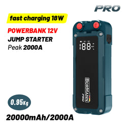 BORMANN Pro BBC9030 Εκκινητής Μπαταρίας Φορητός & PowerBank 12V, 20000mAh/2000A,Γρήγορη Φόρτιση 18W