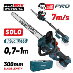 BORMANN Pro BBP3930 Κλαδευτικό Αλυσοπρίονο 20V Brushless, 0.7-1m,30cm, 1.9Kg,SOLO - e-mytoolstore.gr