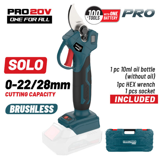 BORMANN Pro BBP4128C Ψαλίδι Κλάδου Μπαταρίας 20V,Brushless,0-22/28mm,1kg, BMC, SOLO - e-mytoolstore.gr