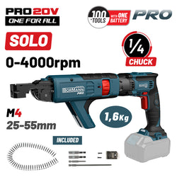 BORMANN Pro BBP5155 Κατσάβιδι Γυψοσανίδας Μπαταρίας 20V, Li-Ion, 0-4000rpm, SOLO - e-mytoolstore.gr