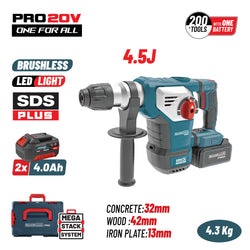 BORMANN Pro BBP5337X44CA Πνευματικό Σκαπτικό Μπαταρίας SDS-PLUS Brushless 20V,4.5J,0-760rpm