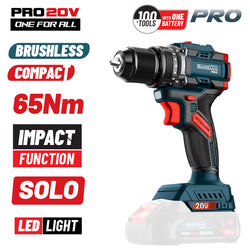 BORMANN Pro BBP5400 Δραπαν/βιδο Κρουστικό,Compact,Brushless 20V, Li-Ion, 65Nm με 2 Ταχύτητες - e-mytoolstore.gr