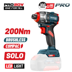 BORMANN Pro BBP5410 Παλμικό Κατσαβίδι Compact Brushless Μπαταρίας 20V,Li-Ion,200Nm SOLO - e-mytoolstore.gr