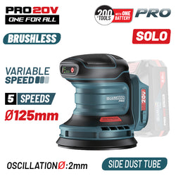 BORMANN Pro BBP5413 Τριβείο Έκκεντρο Brushless Μπαταρίας 20V,Li-Ion,125mm,5 Ρυθμίσεις Ταχύτητας,SOLO