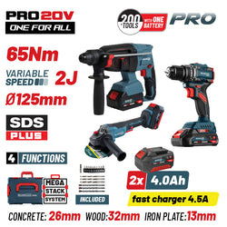 BORMANN Pro BBP5436X44T3CA Σετ Compact Brushless Kρουστικό Δραπ/βιδο & Γωνιακός Τροχός Brushless