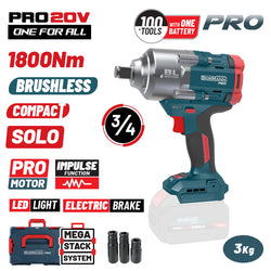 BORMANN Pro BBP5456CA Μπουλονόκλειδο Compact, Brushless Μπαταρίας 20V,Li-Ion,1800Nm,0-1800rpm - e-mytoolstore.gr