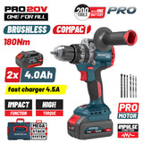BORMANN Pro BBP5461X44CA Δραπανοκατσάβιδο Κρουστικό, Compact, Brushless Mπαταρίας 20V,Li-Ion,2x4.0Ah - e-mytoolstore.gr