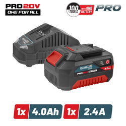 BORMANN Pro BBP9940 Starter Kit 20V, Μπαταρία 4.0Ah & Φορτιστής 2.4Α - e-mytoolstore.gr