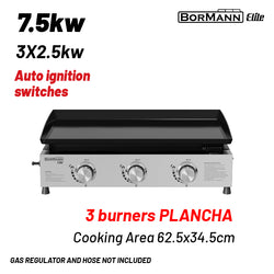 BORMANN Elite BBQ1810 Grill Υγραερίου με 3 Εστίες Plancha - e-mytoolstore.gr