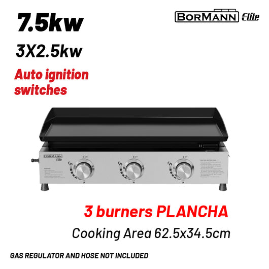 BORMANN Elite BBQ1810 Grill Υγραερίου με 3 Εστίες Plancha - e-mytoolstore.gr