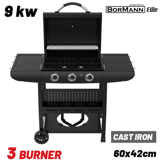 BORMANN Elite BBQ6030 Ψησταριά Υγραερίου FORGE 3 Εστιών με Μαντεμένια Σχάρα - e-mytoolstore.gr