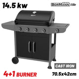 BORMANN Elite BBQ6041 Ψησταριά Υγραερίου FORGE 4+1 Εστιών με Μαντεμένια Σχάρα - e-mytoolstore.gr