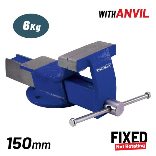 BORMANN BBV2300 Μέγγενη, Σταθερή Βάση με Αμόνι, 150mm,6Kg - e-mytoolstore.gr
