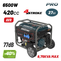 BORMANN Pro BGB8000 Γεννήτρια Βενζίνης 6500W,9kVa,77dB,ΑVR,Μίζα,Μπαταρία,Τροχοί