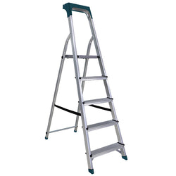 BORMANN Pro BHL9005 Σκάλα Αλουμινίου 4+1 Σκαλιά Με Θήκη Εργαλείων - e-mytoolstore.gr