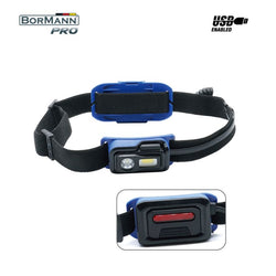 BORMANN Pro BPR6033 Φακός Κεφαλής Επαναφορτιζόμενος Διπλής λειτουργίας,250Lm,Αδιάβροχος - e-mytoolstore.gr