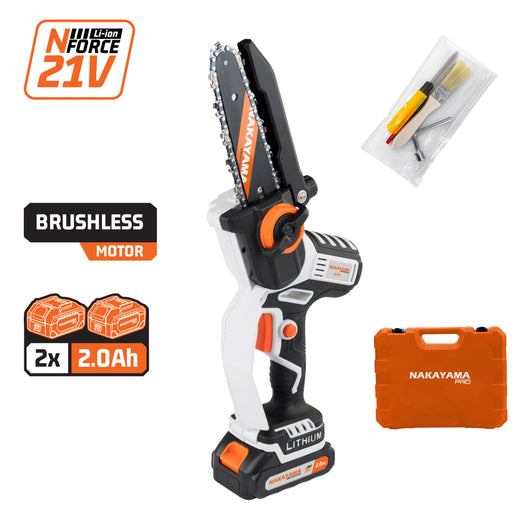 NAKAYAMA EC1117X22C Κλαδ Αλυσοπρίονο Μπατ 20V, Brushless,Λάμα 15cm,1kg,1/4'' 1,1mm 37Links,10m/s