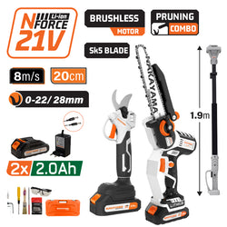 NAKAYAMA Pro EC1221X44T3C Σετ Αλυσοπρίονο,Ψαλίδι Κλάδου και Προέκταση 1,2-1.9m, Βαλίτσα - e-mytoolstore.gr
