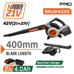 NAKAYAMA Pro EC1715X44 Φυσητήρας Απορροφητήρας Μπαταρίας 42V,Brushless,2x4Ah,5 Ταχύτητες,288km/h - e-mytoolstore.gr