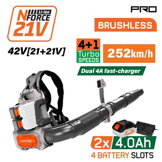 NAKAYAMA Pro EC1723X44 Φυσητήρας Πλάτης Βrushless Μπαταρίας 42V,Li-Ion,2x4.0Ah,252km/h - e-mytoolstore.gr