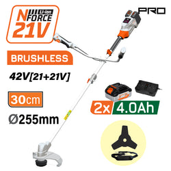 NAKAYAMA Pro EC4611X44 Θαμνοκοπτικό Brushless Μπαταρίας 42V (21+21),Li-Ion,2x4Ah,30cm Μεσινέζα - e-mytoolstore.gr