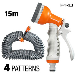 NAKAYAMA Pro GH9244 Σετ Λάστιχο Σπιράλ 15m Με Πιστόλι Ποτίσματος