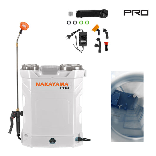 NAKAYAMA NS1628 Ψεκαστήρας Πλάτης Μπαταρίας Λιθίου 12V,8Ah,16Lt με Ανάδευση