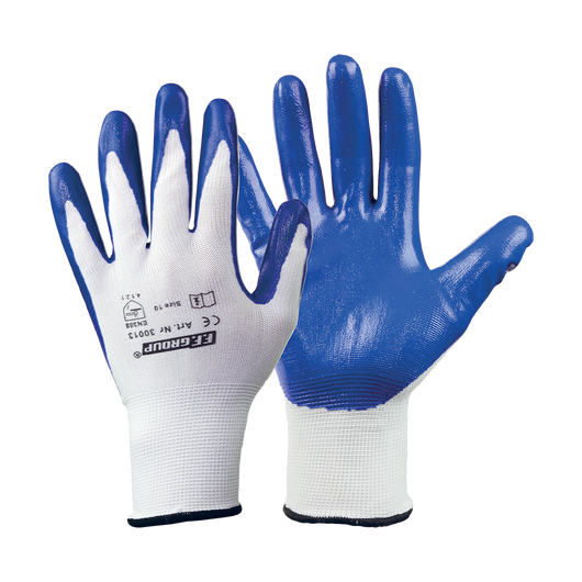 F.F. Group 30013 Γάντια Εργασίας Νιτριλίου XL με Πολυεστερική Πλέξη - mytoolstore.gr