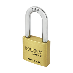 Hugo Locks 60266 Λουκέτο Μακρύλαιμο Ασφαλείας Ορειχάλκινο Mega 40L - mytoolstore.gr